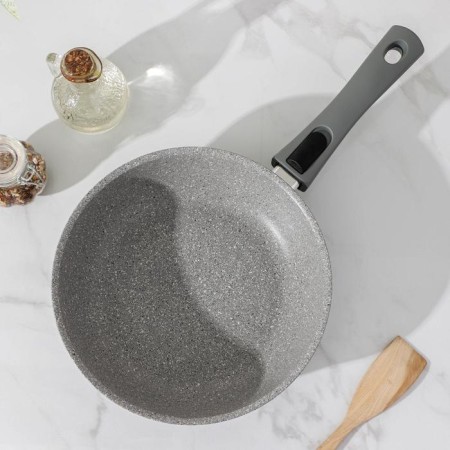 Pan, d = 24 cm, removable handle, anti -stick coating, color light marble-1