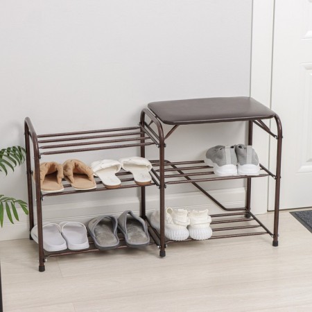 Shoes for shoes with a “double” seat, 3 shelves, copper antique color-1