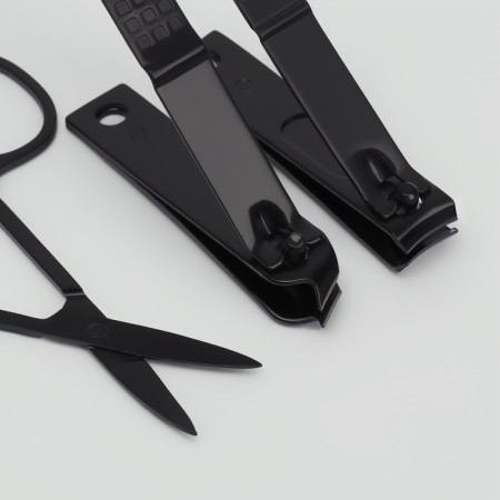 The manicure set "Christian", 8 items, in case, black/gray color-4