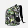 School backpack from textiles 2 departments with lightning, external pocket, gray/green color