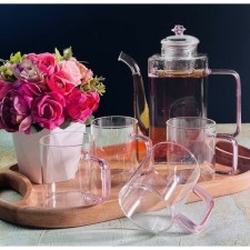 Teapot in a tender and 4 glasses of Lenardi