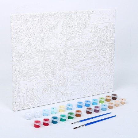 Picture on numbers on a canvas with a subframe "Paradise", 40 x 30 cm-2