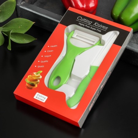 Kit kitchen shade, 2 items: knife 7 cm, vegetable cleaner color mix-6