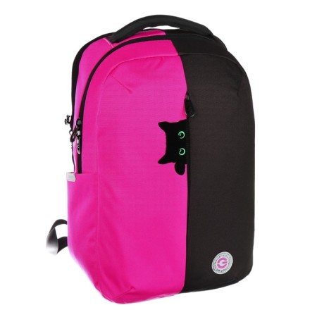 Youth backpack 42 x 28 x 14 cm, Grizzly, laptop department, black/pink-1