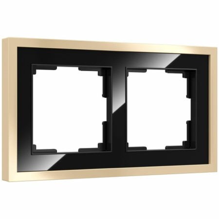 Frame W0022852, 2 Baguette sockets, black brass