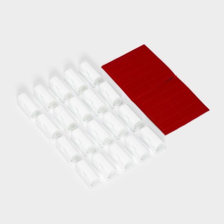 A set of clamps for wires, self -adhesive, 20 pcs, white color-6