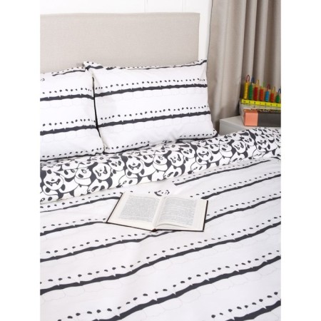 Bed linen 1.5 joint venture "Panda on a halt", size 150x215 cm, 145x210 cm, 50x70 cm-1
