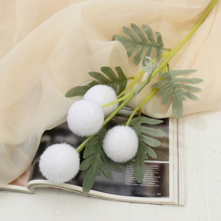 Flowers artificial "Smikka balls" 6x57 cm, white