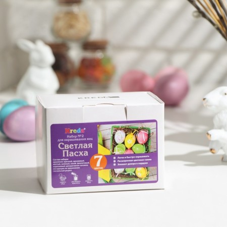 Set for painting eggs "Bright Easter", 7 colors