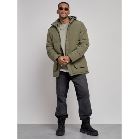 Extensive male winter park, size 52, green color-4