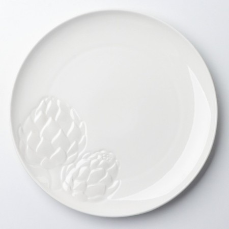 Ceramic dish for submission "Artichoki", white, 27 cm, white color-1