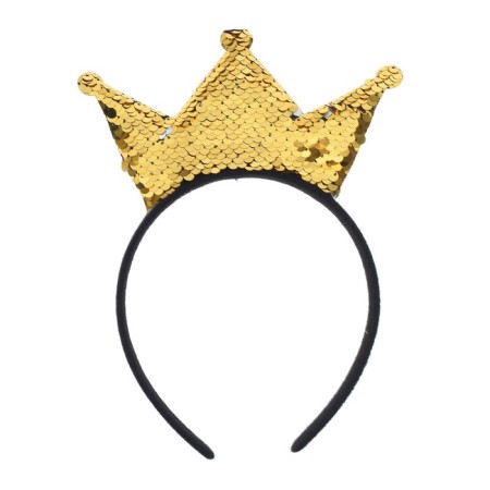 New Year's rim "Crown", with sequins, gold color-2