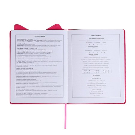 School diary for grades 1-11, boss spitz, firm covered with foam, artificial leather, curly cutting, liesse, universal cheat sheet, 48 sheets, block 80g/m2-9