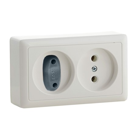 A plug for electric sockets (set 6 pcs), the color is gray-1