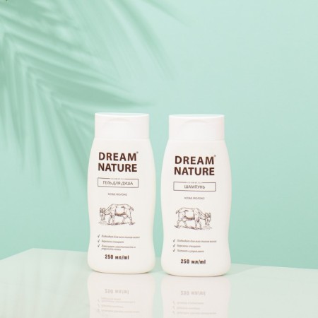 Gift set for women Dream Nature "Goat milk": shampoo, 250 ml + shower gel, 250 ml-1