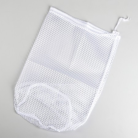 A bag for washing linen shade 30 × 40 cm, large mesh, white color-4
