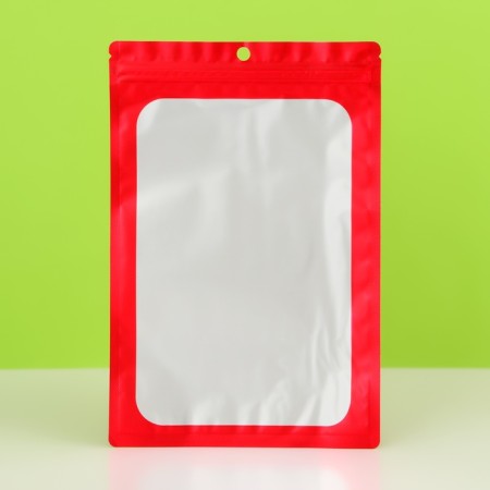 SIP-LOK package with a window, with Euroslot, Red, 15.5 x 23.5 cm-2