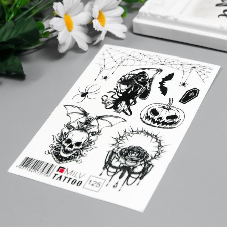 Tattoo on the body "Real horror" 10x15 cm-1