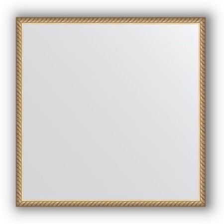 Mirror in the baguette frame - twisted brass 26 mm, 68 x 68 cm, evoForm