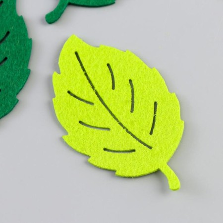 Decor for the creativity of the felt "Birch leaflet" (set of 5 pcs) 10x6 cm-1