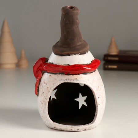 Ceramic Ceramics Similar “Puffy Snowman with Stars” 8.9x10.2x16.3 cm-2