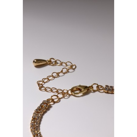 Bracelet with rhinestones "Zircon" Izvsk, path, white color in gold, 15cm-2