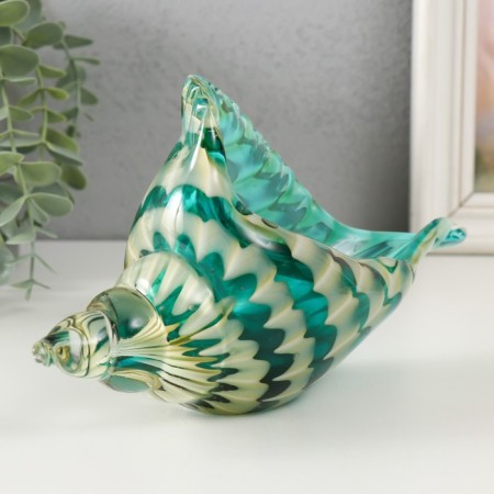 Suvenir glass "Sink with a pattern of waves" under the Muranian glass 21x9x12 cm-3