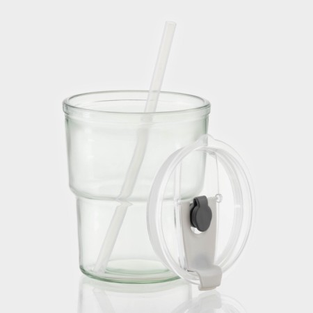 Glass glass with a lid and a tube, 450 ml-2