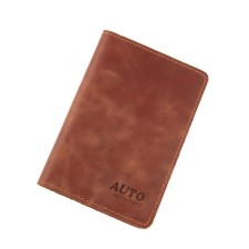 Covers for documents without fastening, genuine leather, brown color
