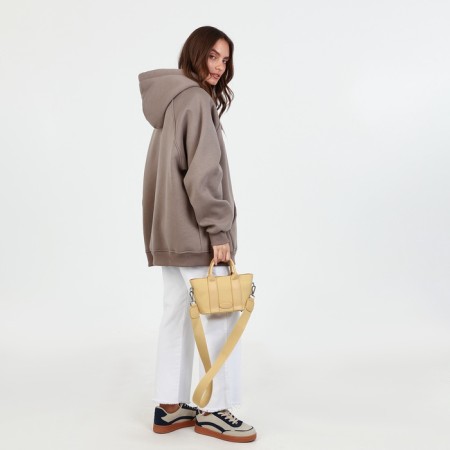 Bag Female Tout with zipper, beige color-8