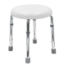 Bathroom stool with adjustable GO height, white