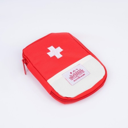Cosmetic bag with lightning, red color