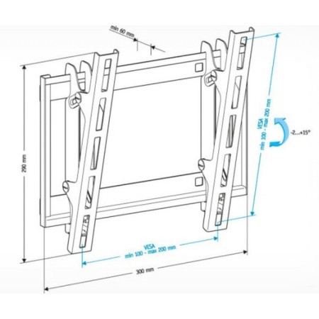 Holder LCD-T2609, up to 40 kg, 22-47 ", wall, tilt, black-1