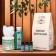 Gift set "6 in 1" shampoo, thick soap, essential oil 3 pcs 17 ml, white washcloth