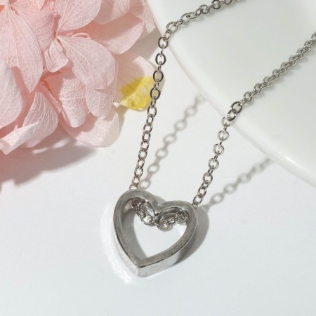 Pendant "Heart", color silver, 42 cm