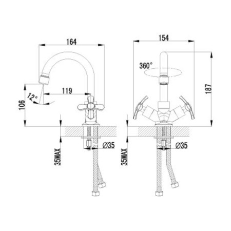 Lemark Partner LM6547C washbasin mixer for washbasin with rotary excess, chrome-1