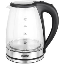Electric kettle Blackton BT KT1803G, glass, 1500 watts, 1.8 l, silver-black