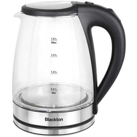 Electric kettle Blackton BT KT1803G, glass, 1500 watts, 1.8 l, silver-black
