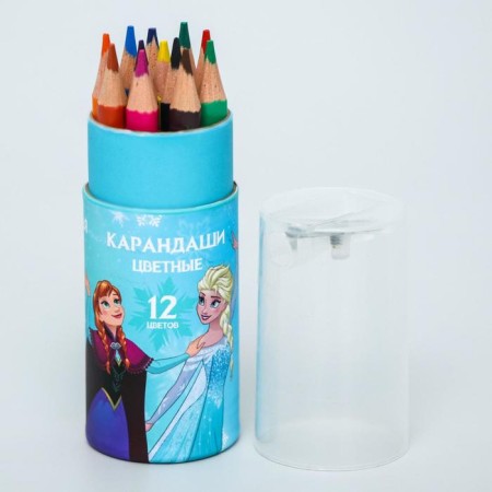 Colored pencils in a tube, 12 colors, trihedral, cold heart-4