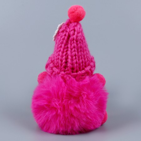 Soft toy "Doll" in a knitted hat, on a key fob, 11 cm, color mix-1