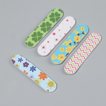 File - emery, abrasiveness 180/180, 8 cm, packing 20 pcs, drawing mix-6