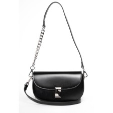 Bag Cross-Body Women's, genuine leather, Ludor black, 22x5x13 cm