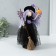 Interior doll "Witch in a black dress with lilac hair" 8.5x16x30 cm