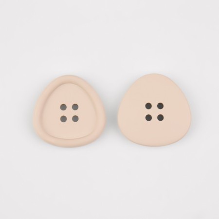 A set of plastic buttons, 4 punctures, d = 25 mm, 5 pcs, milk color-2