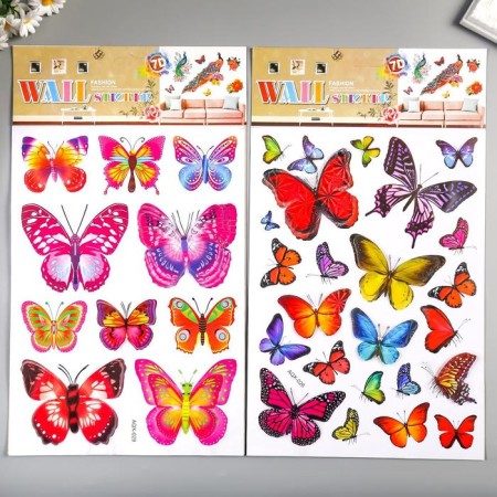 Plastic sticker multi -layer "butterflies" mix 35.5x25 cm