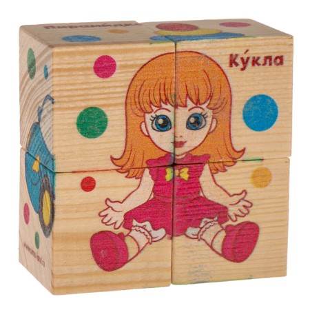 Кубики деревянные «Любимые игрушки», набор 4 шт.-3