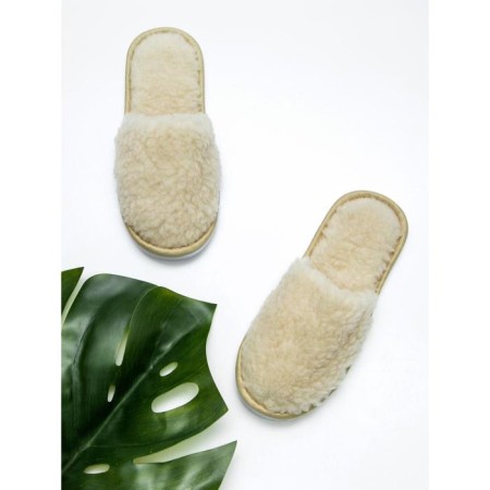 Slippers women's closed nose, size 39-41, beige color-5