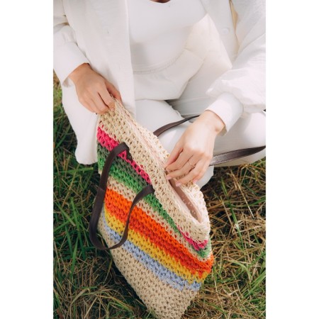 Women's bag SL Home, manual weaving, cotton, pens length 28 cm, 41 × 40 cm-9
