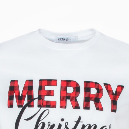 Men's T -shirt KAFTAN "Merry Christmas" R.52, White-5