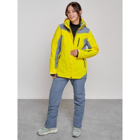 Ski costume female winter, size 42, yellow color-8